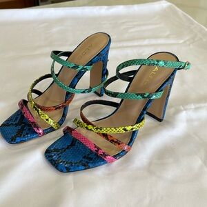 Aldo multicolor snake heels
